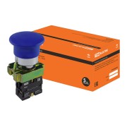 Кнопка грибовидная SB2-BС61 с возвратом, 1НО, d22 мм, синяя, IP40 TDM