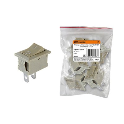 Клавишный переключатель YL-211-01 серый 2 положения 1з SQ0703-0019 Клавишный переключатель YL-211-01 серый 2 положения 1з SQ0703-0019