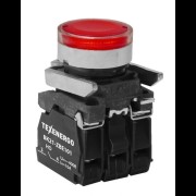 Выключатель кнопочный ВК21-ВW34B5 1з+1р красный, подсветка светодиод 24В AC/DC te00132923