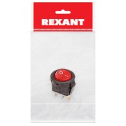 Выключатель клавишный круглый 250V 3А 3с ON-OFF красный с подсветкой Micro RWB-106, SC-214 R 36-2530-1