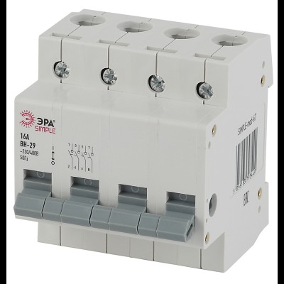 Выключатель SIMPLE-mod-70 SIMPLE нагрузки 4P 63А ВН-29 Б0039260 Выключатель SIMPLE-mod-70 SIMPLE нагрузки 4P 63А ВН-29 Б0039260