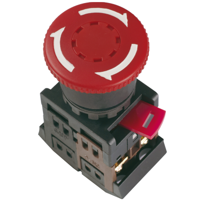 Кнопка AE-22 "Грибок" с фикс.красн.d22мм 240В 1з+1р IEK BBG10-AE-K04 Кнопка AE-22 "Грибок" с фикс.красн.d22мм 240В 1з+1р IEK BBG10-AE-K04