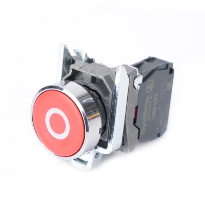 Кнопка SB4 в сборе модульная 22мм красная металл 1НЗ с маркировкой "О" SB4BA4322 Кнопка SB4 в сборе модульная 22мм красная металл 1НЗ с маркировкой "О" SB4BA4322