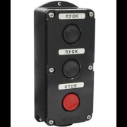 ПКЕ 222-3 У2, 10А, 660В, 3 элемента, чёрный и красный цилиндр, накладной, IP54, пост управления (ЭТ) ET519078