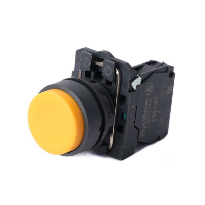 SE Кнопка SB5 в сборе модульная 22мм выступающая желтая с возвратом пластик 1НО SB5AL51 SE Кнопка SB5 в сборе модульная 22мм выступающая желтая с возвратом пластик 1НО SB5AL51