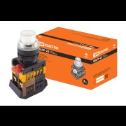 Кнопка ABLFP-22 белый d22мм неон/230В 1з+1р SQ0704-0030