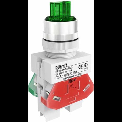 Перключатель ПЕ22-ANC-2-GRN-NEO 25057DEK Перключатель ПЕ22-ANC-2-GRN-NEO 25057DEK