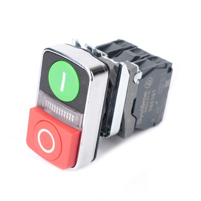 Кнопка SB4 двойная в сборе модуль 22мм з"I"+сиг ламп+кр выст "О" металл 24ВDC 1НО+1НЗ SB4BW73731B5 Кнопка SB4 двойная в сборе модуль 22мм з"I"+сиг ламп+кр выст "О" металл 24ВDC 1НО+1НЗ SB4BW73731B5