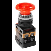 Кнопочный выключатель AELA-22 красный гриб с подсветкой 1з+1р 230В te00006274