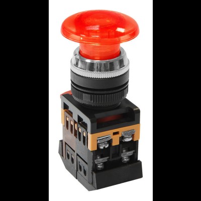 Кнопочный выключатель AELA-22 красный гриб с подсветкой 1з+1р 230В te00006274 Кнопочный выключатель AELA-22 красный гриб с подсветкой 1з+1р 230В te00006274