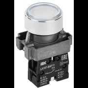 Кнопка LA167-BAF11 d=22мм 1з белая IEK BBT20-BAF11-1-22-67-K01