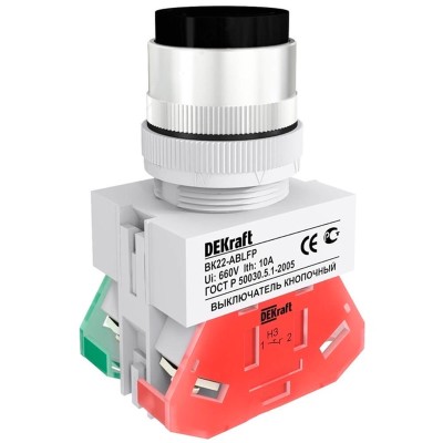 Выкл. кноп. с фикс. ABFP 22 мм черн. 220В ВK-22 25129DEK Выкл. кноп. с фикс. ABFP 22 мм черн. 220В ВK-22 25129DEK