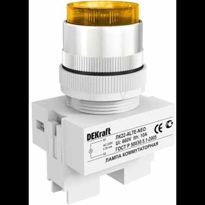 ЛK-22 Желтая неон Лампа коммутаторная ALTE D=22мм 220В 25009DEK ЛK-22 Желтая неон Лампа коммутаторная ALTE D=22мм 220В 25009DEK