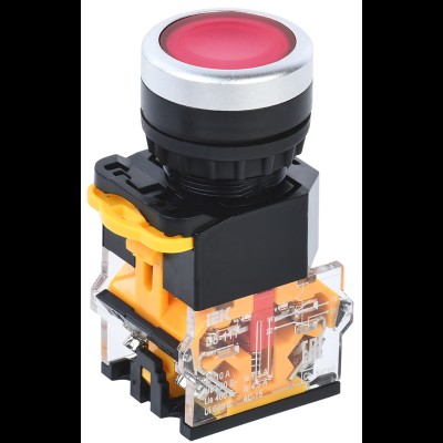 Кнопка D8-11T d=22мм 1з+1р с фиксацией красная IEK BBT30-11T-3-21-K04 Кнопка D8-11T d=22мм 1з+1р с фиксацией красная IEK BBT30-11T-3-21-K04