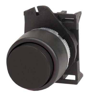 Кнопка выпуклая без фиксации, черная ABDTR6 Кнопка выпуклая без фиксации, черная ABDTR6