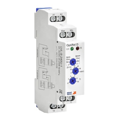 КЭАЗ Реле контроля уровня OptiRel D LVL-S-240U-1 с датчиком 1,5м 10А 1СО 24-240АС/DC 332024 КЭАЗ Реле контроля уровня OptiRel D LVL-S-240U-1 с датчиком 1,5м 10А 1СО 24-240АС/DC 332024