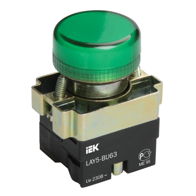 Индикатор LAY5-BU63 зеленого цвета d22мм IEK BLS50-BU-K06 Индикатор LAY5-BU63 зеленого цвета d22мм IEK BLS50-BU-K06