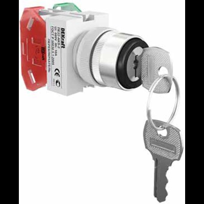 Переключатель на 2 фикс. полож. I-O с ключом AKS-2 ПЕ-22 25053DEK Переключатель на 2 фикс. полож. I-O с ключом AKS-2 ПЕ-22 25053DEK