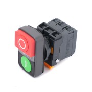 Кнопка двойная SB5 в сборе модуль 22 мм зеленый "I" красный "O" SE SB5AW73731B5