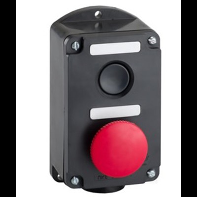 ПКЕ 222-2 У2, 10А, 660В, 2 элемента, чёрный цилиндр и красный гриб, накладной, IP54, пост управления ET519077 ПКЕ 222-2 У2, 10А, 660В, 2 элемента, чёрный цилиндр и красный гриб, накладной, IP54, пост управления ET519077