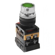 Кнопочный выключатель ABLF-22 зеленая с подсветкой 1з+1р 230В te00141649