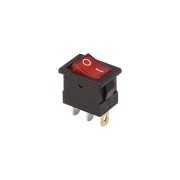 Выключатель клавишный 12V 15А 3с ON-OFF красный с подсветкой Mini RWB-206-1, SC-768 36-2170