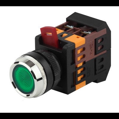 ЭРА Кнопка ABLFS-22 зеленый d22мм неон/240В 1з+1р (10/400/6000) Б0045656 ЭРА Кнопка ABLFS-22 зеленый d22мм неон/240В 1з+1р (10/400/6000) Б0045656