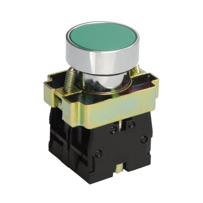 LAY5-ВА35, зелёный, 1НО+1НЗ, цилиндр, хром, без подсветки, d22мм, выключатель кнопочный (ЭТ) ET012083 LAY5-ВА35, зелёный, 1НО+1НЗ, цилиндр, хром, без подсветки, d22мм, выключатель кнопочный (ЭТ) ET012083