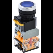 Кнопка D8-11D d=22мм 1з+1р с подсветкой синяя IEK BBT30-11D-3-12-K07