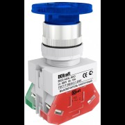 Выключатель ВK-22 Синий неон кнопочный грибок с фикс. AEAL D=22мм 220В 25036DEK