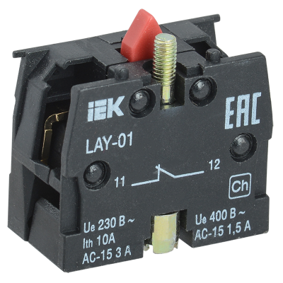 Контактный блок 1р для серии LAY5 IEK BDK11 Контактный блок 1р для серии LAY5 IEK BDK11