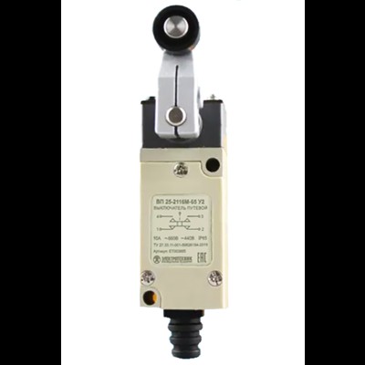 Выключатель ВП 25-2118М-65 У2, рычаг с пластиковым роликом, 1з+1р, безинерционный, 21х56 мм, 3А, IP65, путевой (ЭТ) ET003891 Выключатель ВП 25-2118М-65 У2, рычаг с пластиковым роликом, 1з+1р, безинерционный, 21х56 мм, 3А, IP65, путевой (ЭТ) ET003891