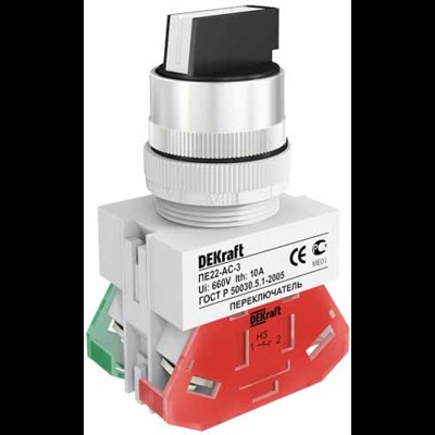 Переключатель ПЕ22-AC-3-BLK 25052DEK Переключатель ПЕ22-AC-3-BLK 25052DEK