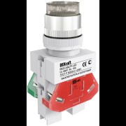 Выкл. кноп. ABLFP 22 мм Цвет:БЕЛЫЙ LED 220В ВK-22 25025DEK