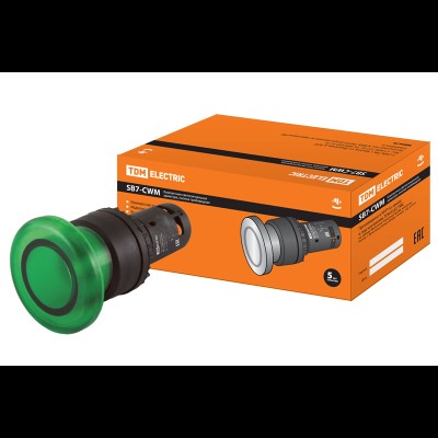 Кнопка грибовидная SB7-CWM31-24V LED d35мм 1з зеленая SQ0746-0050 Кнопка грибовидная SB7-CWM31-24V LED d35мм 1з зеленая SQ0746-0050