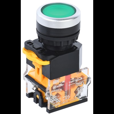 Кнопка D8-11T d=22мм 1з+1р с фиксацией зеленая IEK BBT30-11T-3-21-K06 Кнопка D8-11T d=22мм 1з+1р с фиксацией зеленая IEK BBT30-11T-3-21-K06