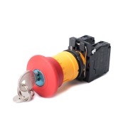 SE Кнопка аварийного останова SB5 в сборе 22мм 40мм ключ пластик 1НЗ SB5AS9445