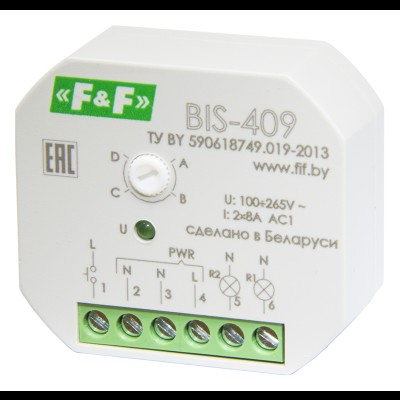 Реле импульсное BIS-409 4 функции, управление двумя нагрузками, в монтажную коробку O 60 мм 100– EA01.005.009 Реле импульсное BIS-409 4 функции, управление двумя нагрузками, в монтажную коробку O 60 мм 100– EA01.005.009