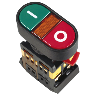 Кнопка APВВ-22N "I-O" d22мм неон/240В 1з+1р IEK BBD10-APBB-K51 Кнопка APВВ-22N "I-O" d22мм неон/240В 1з+1р IEK BBD10-APBB-K51