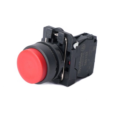SE Кнопка SB5 в сборе модульная 22мм выступающая красная с возвратом пластик 1НО SB5AL42 SE Кнопка SB5 в сборе модульная 22мм выступающая красная с возвратом пластик 1НО SB5AL42