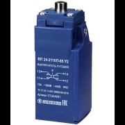 Выключатель ВП 24-2110П-65 У2, толкатель, 1з+1р, безинерционный, 20 мм, без сальника, 3А, IP65, путевой (ЭТ) ET004681