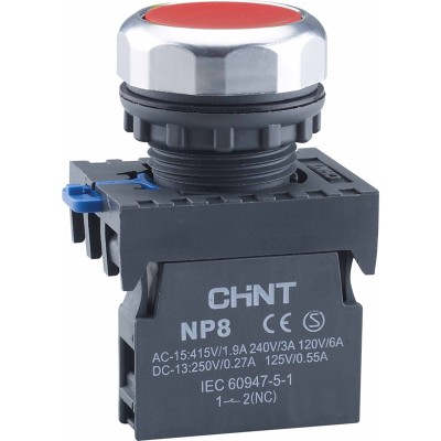 Кнопка управления NP8-01BND 1НЗ красная AC/DC24В(LED) IP65 (R)(CHINT) 667239 Кнопка управления NP8-01BND 1НЗ красная AC/DC24В(LED) IP65 (R)(CHINT) 667239