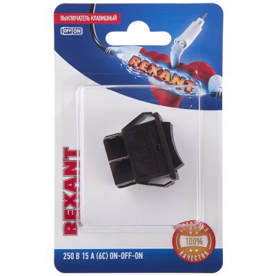 Выключатель клавишный 250V 15А (6с) ON-OFF-ON черный с нейтралью (RWB-508, SC-767) (в упак 06-0308-B Выключатель клавишный 250V 15А (6с) ON-OFF-ON черный с нейтралью (RWB-508, SC-767) (в упак 06-0308-B