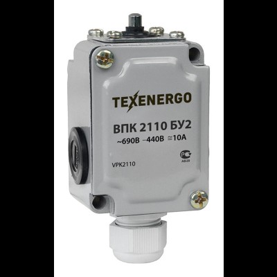 Выключатель путевой концевой ВПК-2110 БУ2 10А, толкатель, IP54 Texenergo te00120144 Выключатель путевой концевой ВПК-2110 БУ2 10А, толкатель, IP54 Texenergo te00120144