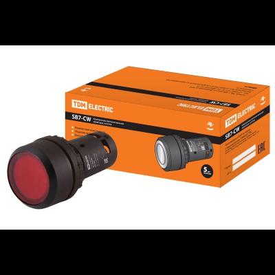Кнопка с фиксацией SB7-CWL3465-24V LED d22мм 1з+1р красная SQ0746-0044 Кнопка с фиксацией SB7-CWL3465-24V LED d22мм 1з+1р красная SQ0746-0044