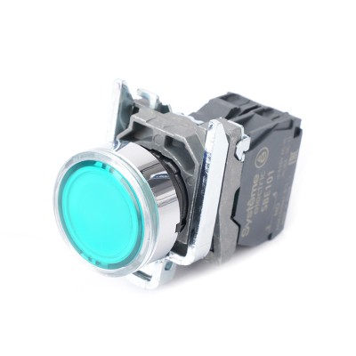 Кнопка SB4 с подсвет в сборе модуль 22мм зеленая металл 230-240ВAC 1НО SB4BW33M1 Кнопка SB4 с подсвет в сборе модуль 22мм зеленая металл 230-240ВAC 1НО SB4BW33M1