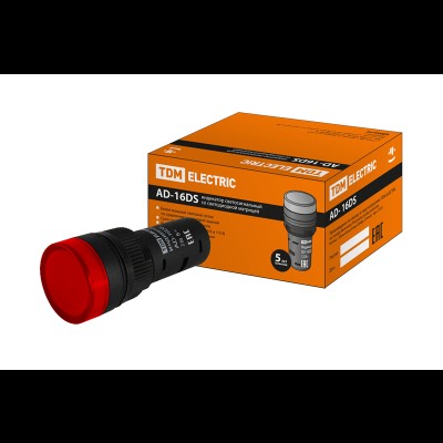 Лампа AD-16DS LED матрица d16мм красный 230В АС SQ0702-0071 Лампа AD-16DS LED матрица d16мм красный 230В АС SQ0702-0071