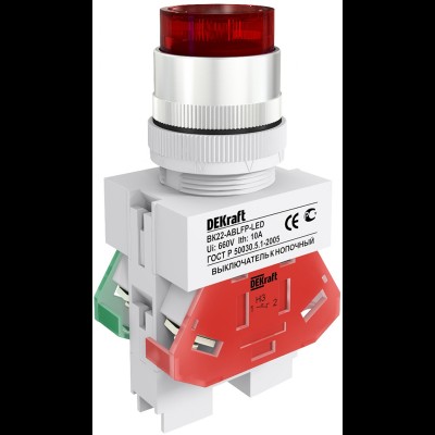 Выкл. кноп. с фикс. ABFP 22 мм кр. LED 220В ВK-22 25136DEK Выкл. кноп. с фикс. ABFP 22 мм кр. LED 220В ВK-22 25136DEK