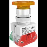 Выключатель ВK-22 Желтый неон кнопочный грибок AELA D=22мм 220В 25031DEK