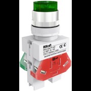 Выключатель кнопочный ABFP диам. 22 мм зел. с фикс. LED 220В ВK-22 25135DEK